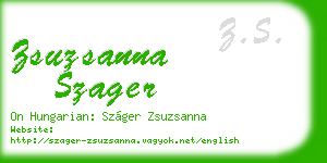 zsuzsanna szager business card