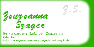 zsuzsanna szager business card